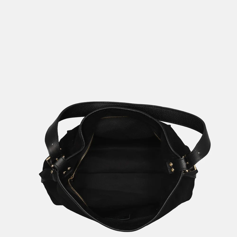 Charm London buideltas suede M zwart bij Duifhuizen