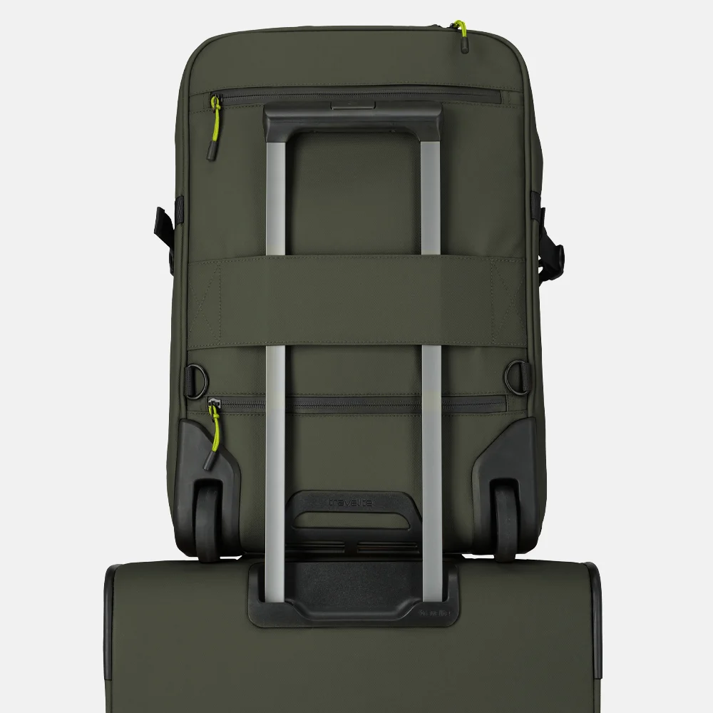 Travelite Briize trolley rugzak khaki bij Duifhuizen