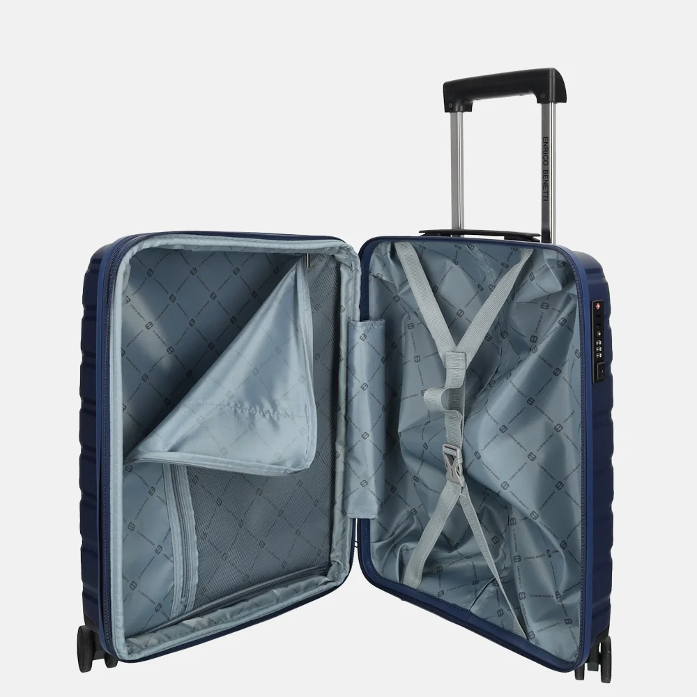 Enrico Benetti San Francisco handbagage koffer 55 cm blauw bij Duifhuizen