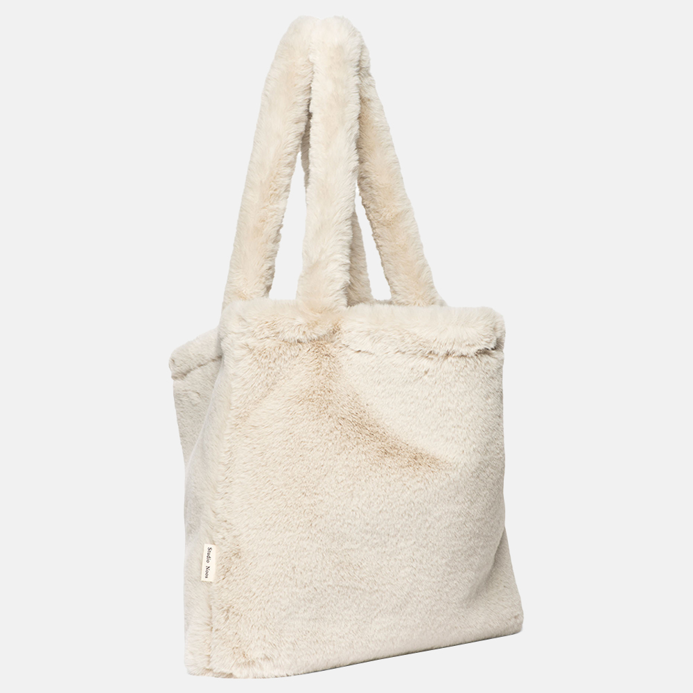 Studio Noos faux fur Mom-Bag shopper neutral bij Duifhuizen