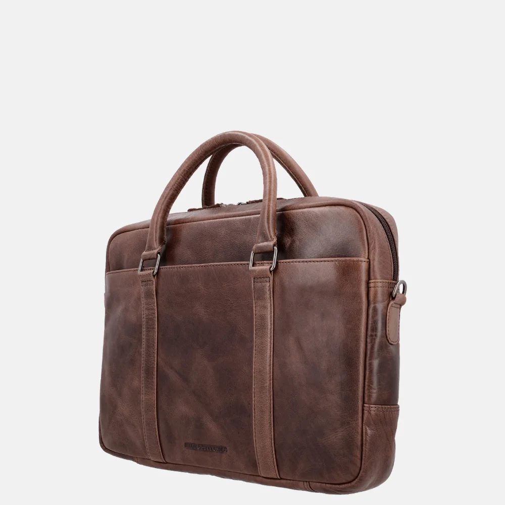 Hide & Stitches Next Navajo laptoptas 14 inch bruin bij Duifhuizen