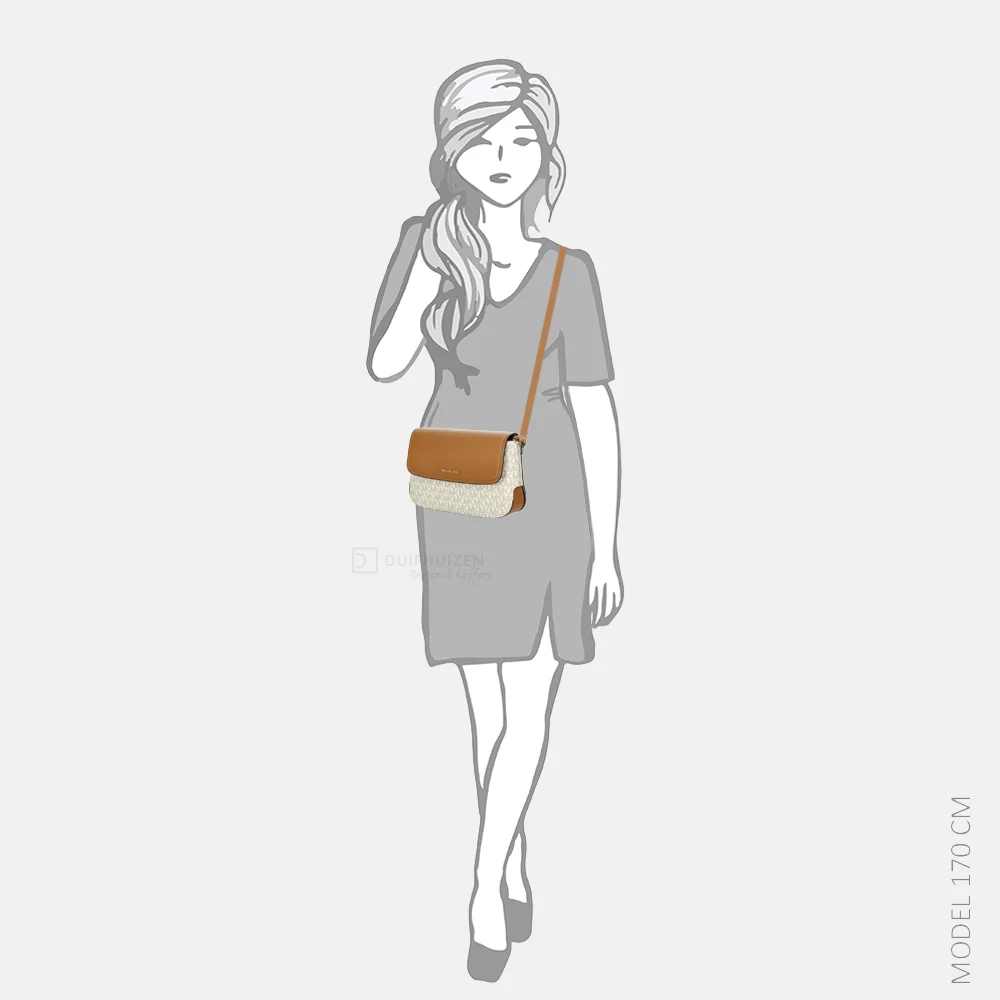 Michael Kors Alice crossbody tas S vanilla/acorn bij Duifhuizen