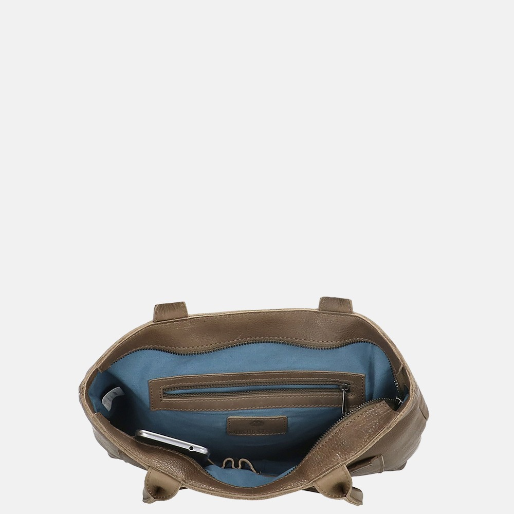 Micmacbags Côte d' Azur shopper dark taupe bij Duifhuizen