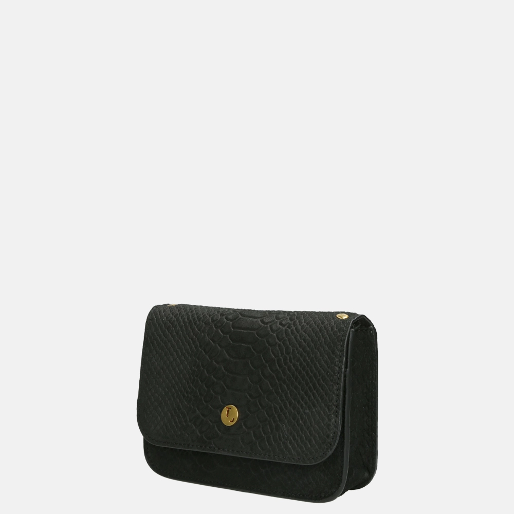 Loulou Essentiels Sugar Snake crossbody tas black bij Duifhuizen