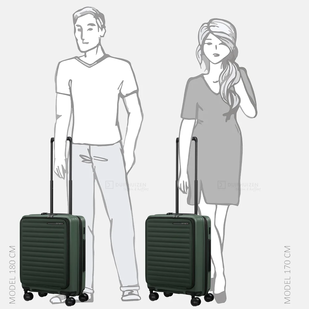 Samsonite Restackd frontpocket handbagage koffer 55 cm sage bij Duifhuizen