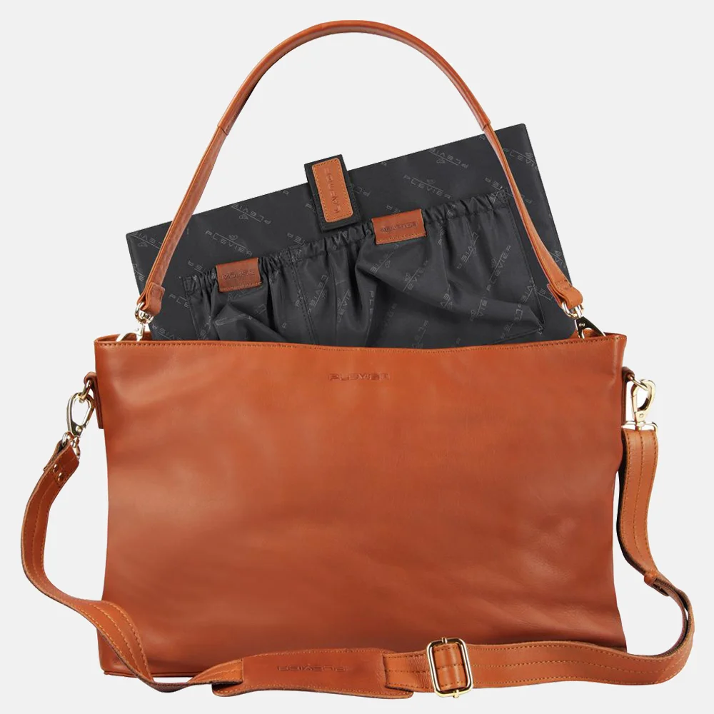 Plevier Millau laptoptas 15 inch cognac bij Duifhuizen