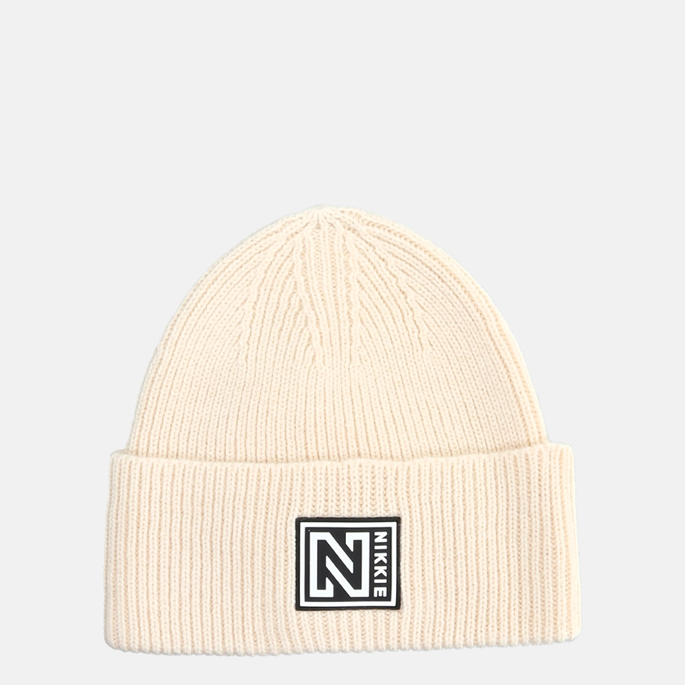 Nikkie Badge Beanie cream