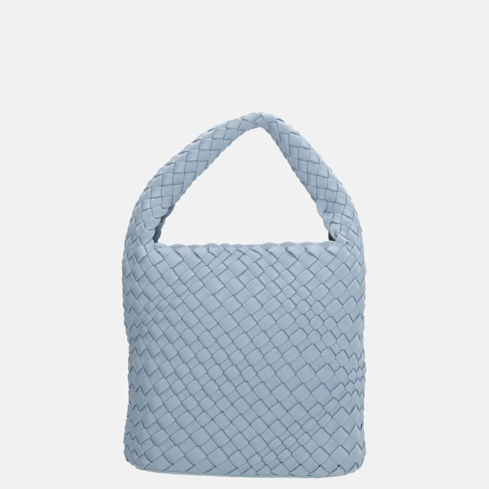 Charm London Madera handtas gevlochten neopreen S lichtblauw bij Duifhuizen