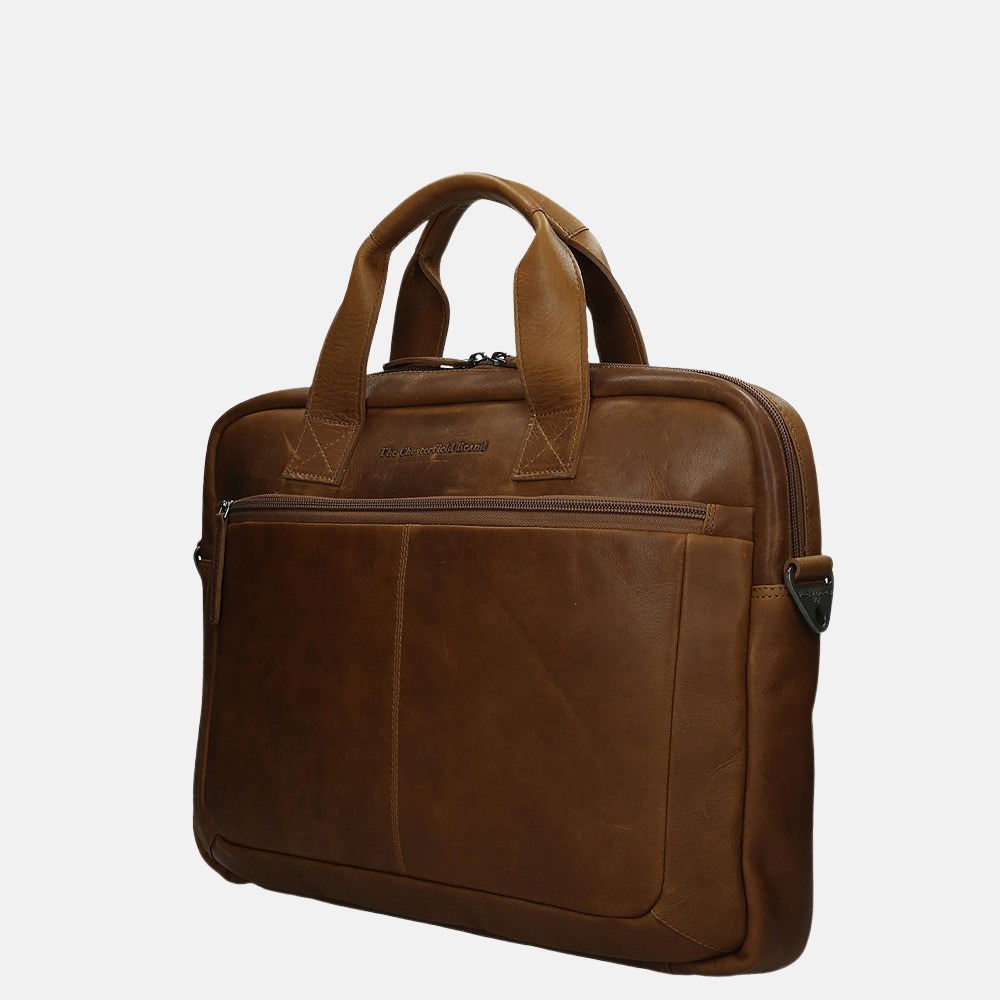 Chesterfield Calvi laptoptas 15.6 inch cognac bij Duifhuizen