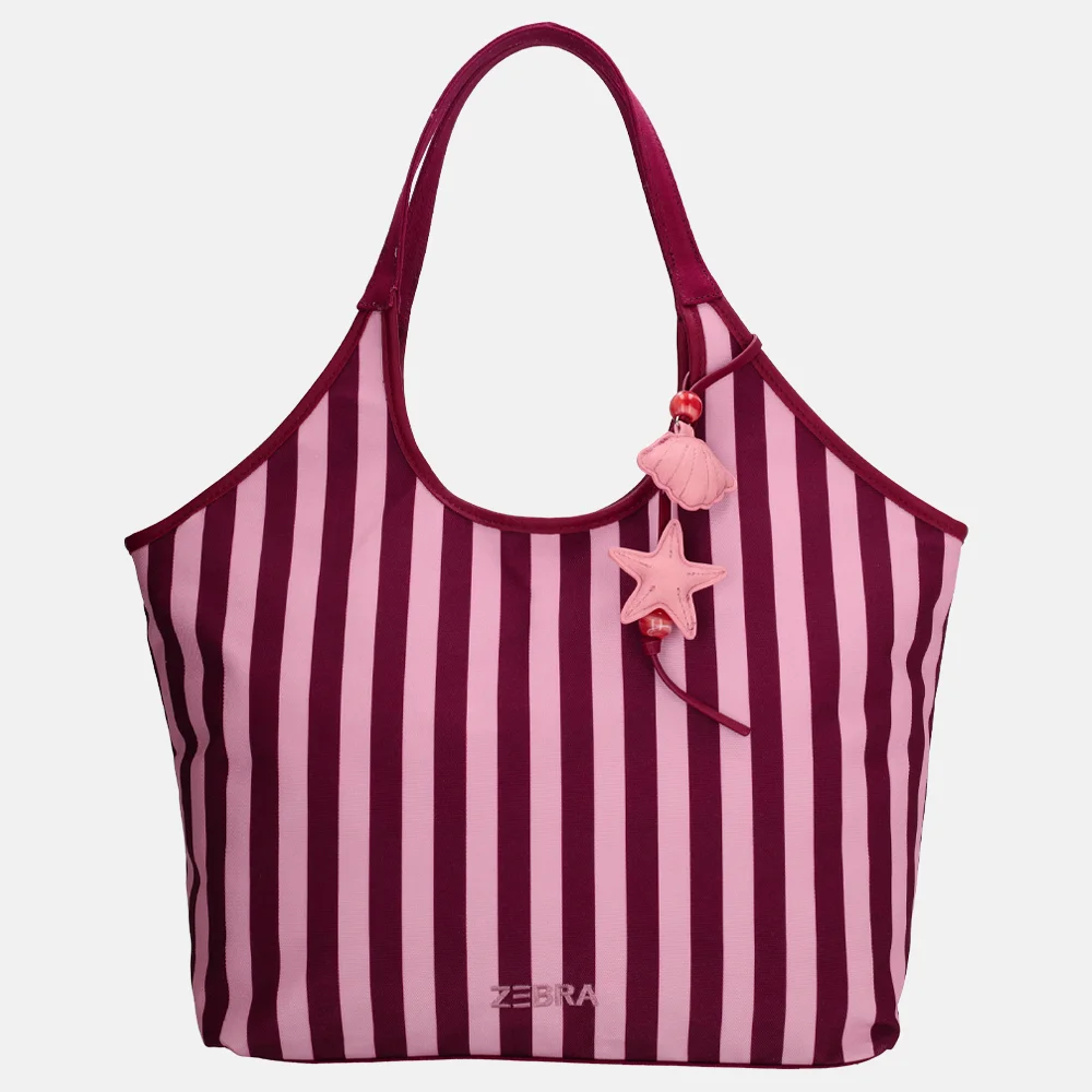 Zebra Trends Mira shopper streep bordeaux rood bij Duifhuizen
