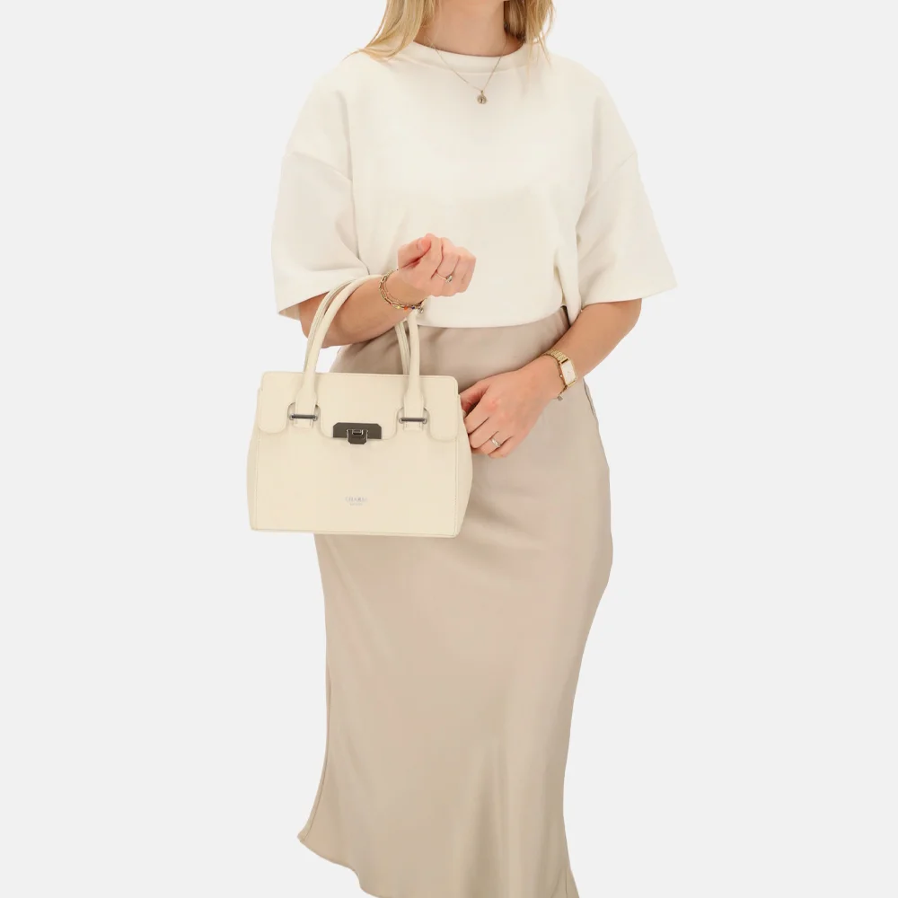 Charm London Soho handtas classic S creme bij Duifhuizen