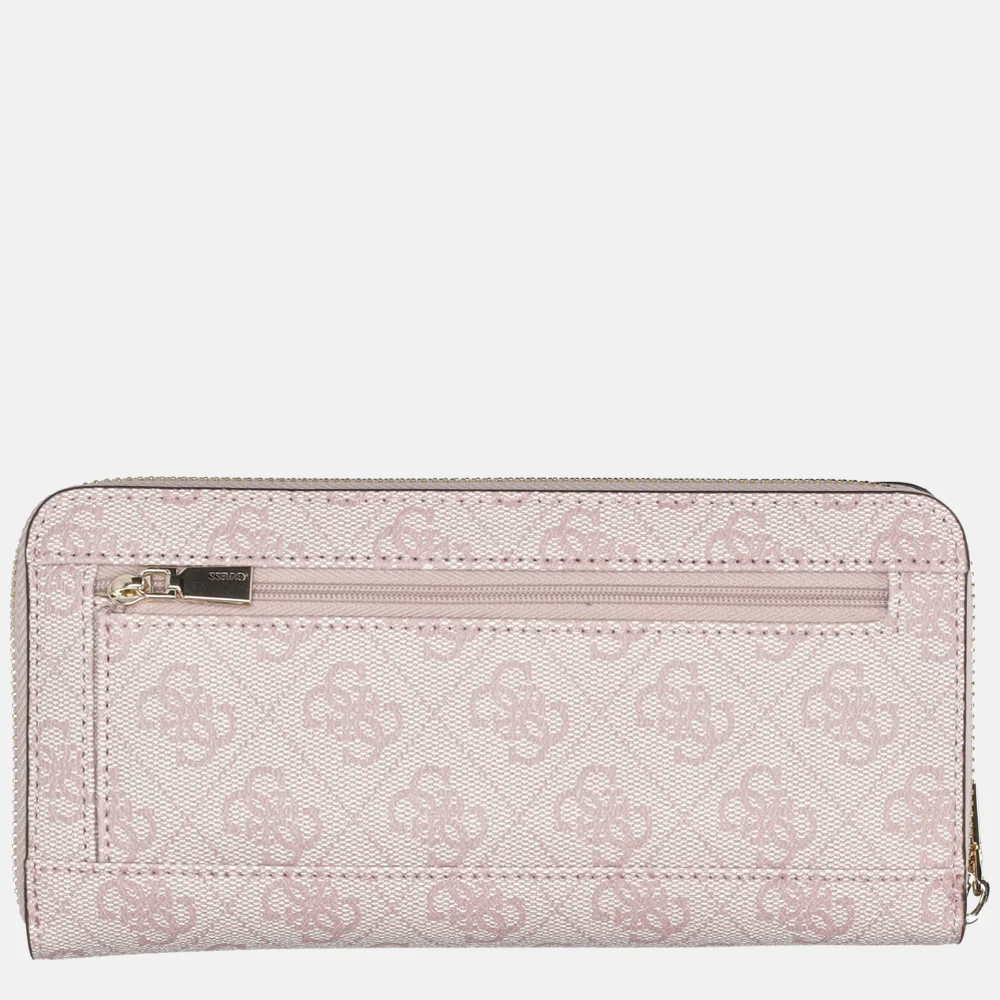 Guess Zamira ziparound portemonnee L orchid logo bij Duifhuizen