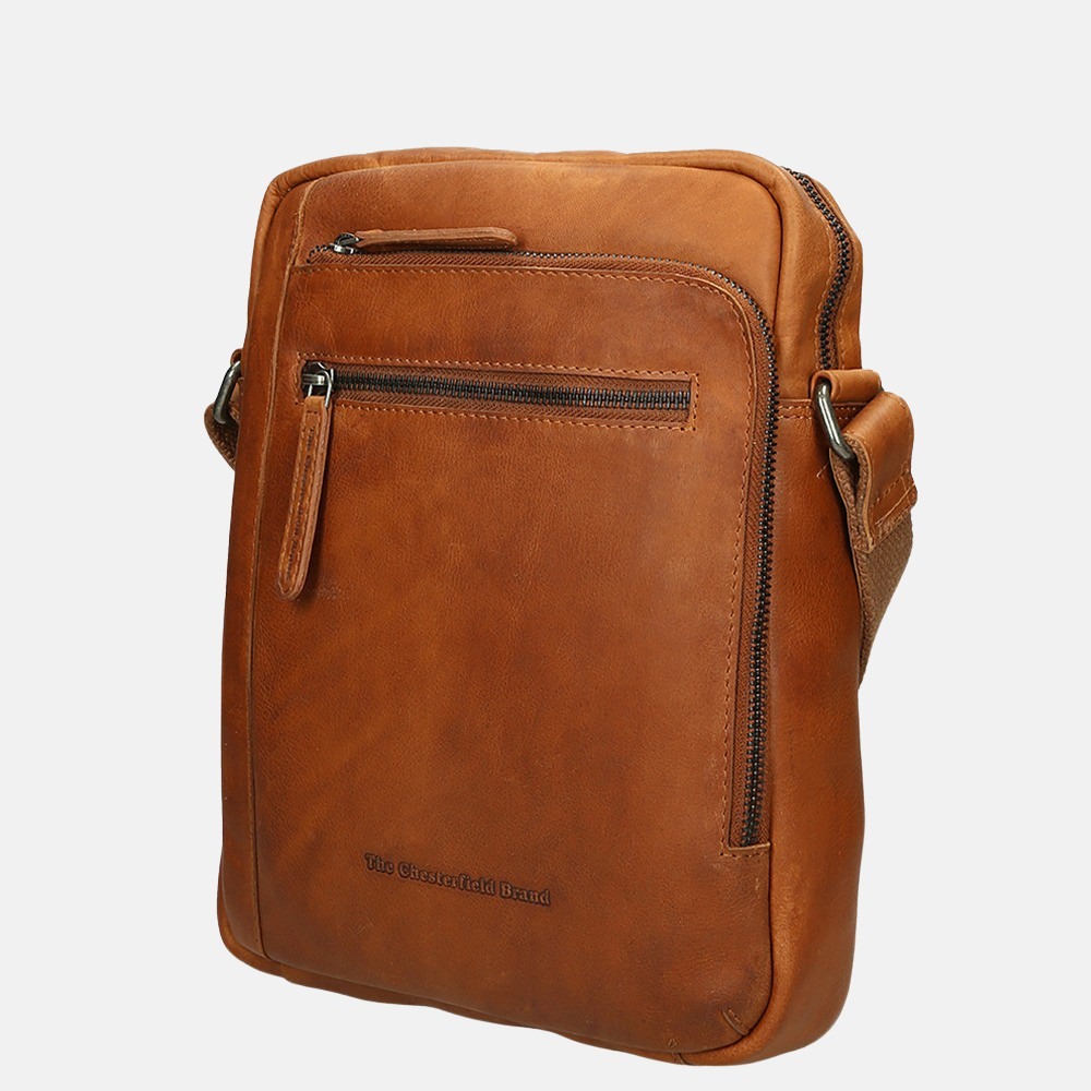 Chesterfield Dessau schoudertas cognac bij Duifhuizen