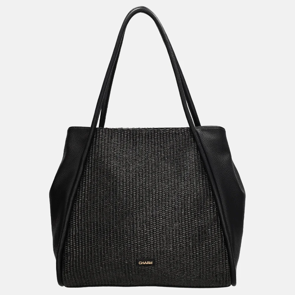 Charm London Paris shopper riet zwart bij Duifhuizen