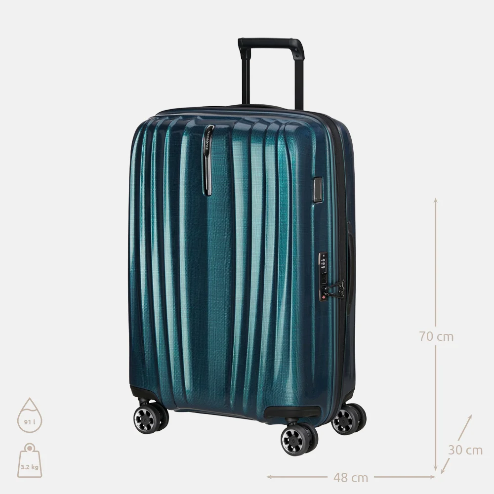Samsonite Nexis Spinner Expendable reiskoffer 70 cm deep petrol bij Duifhuizen
