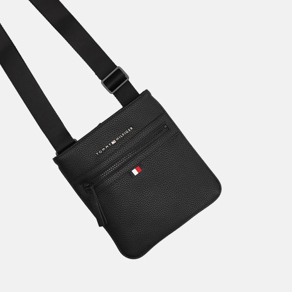 Tommy Hilfiger Essential PU mini crossbody tas black bij Duifhuizen