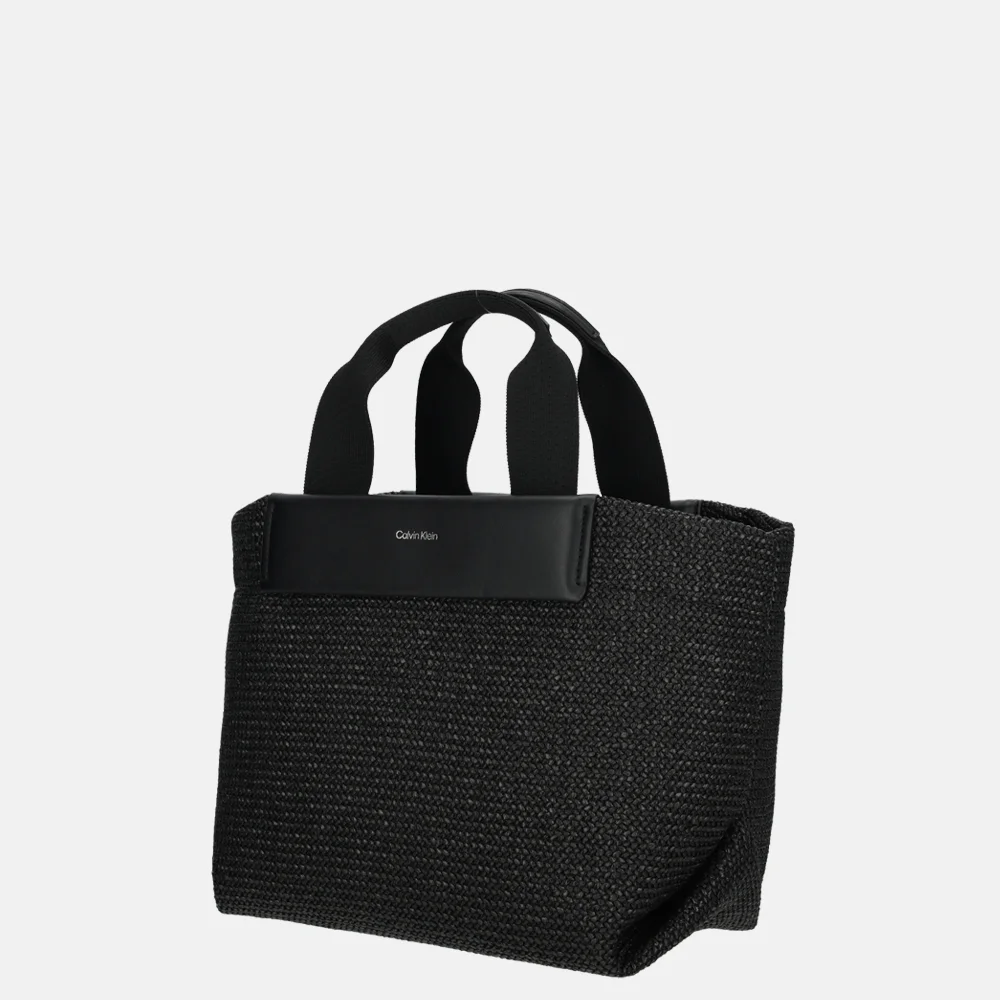 Calvin Klein Raffia handtas S black bij Duifhuizen
