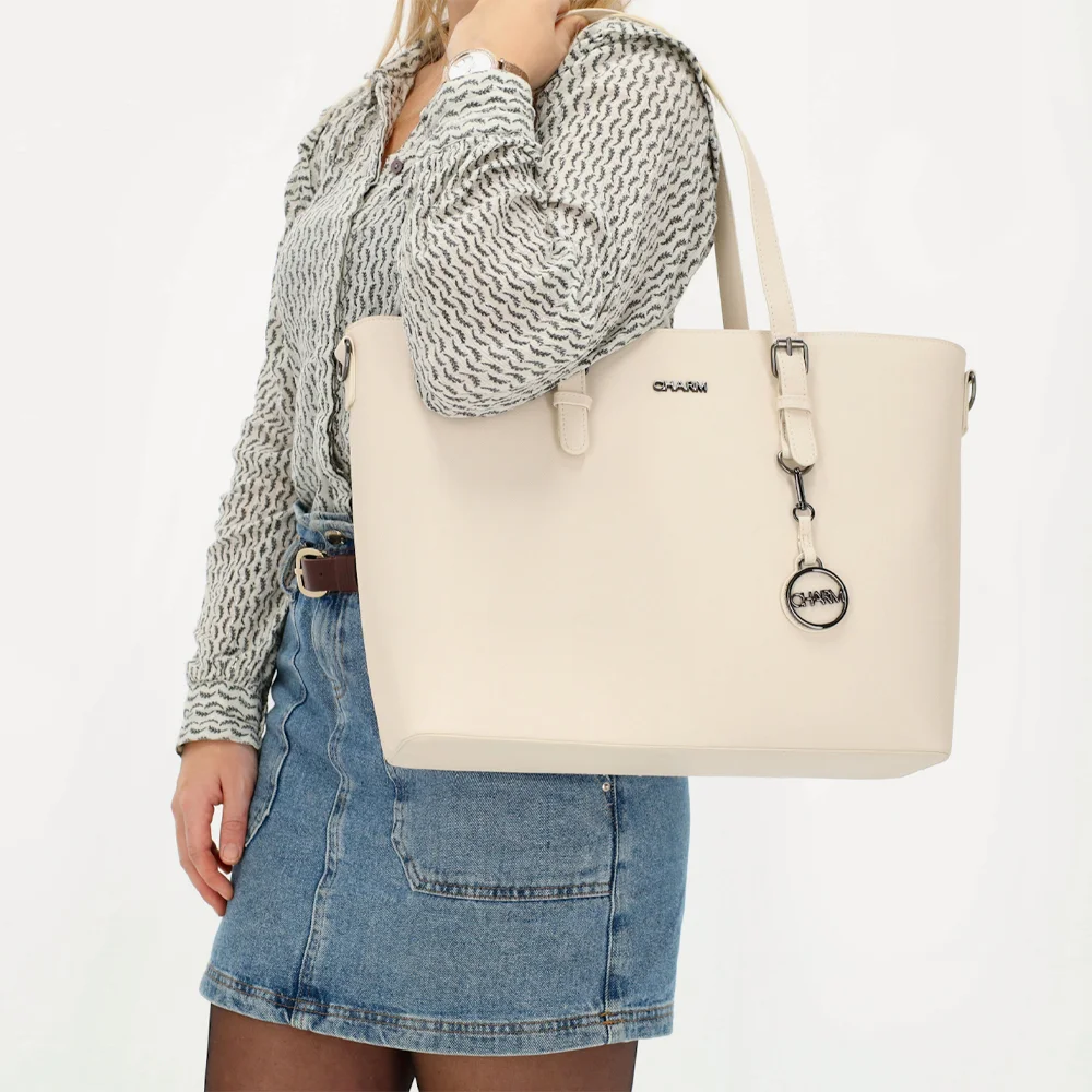 Charm London shopper L creme bij Duifhuizen