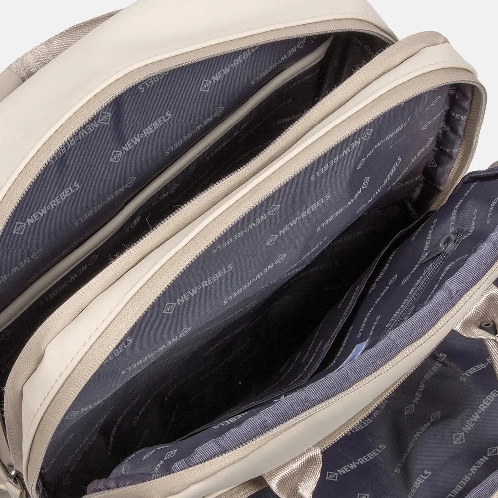 New Rebels William rugzak 15.6 inch fel beige bij Duifhuizen