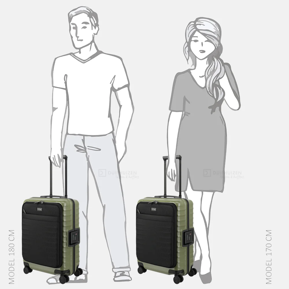 Titan Upgrade Overseas handbagage koffer frontpocket 55 cm forest green bij Duifhuizen