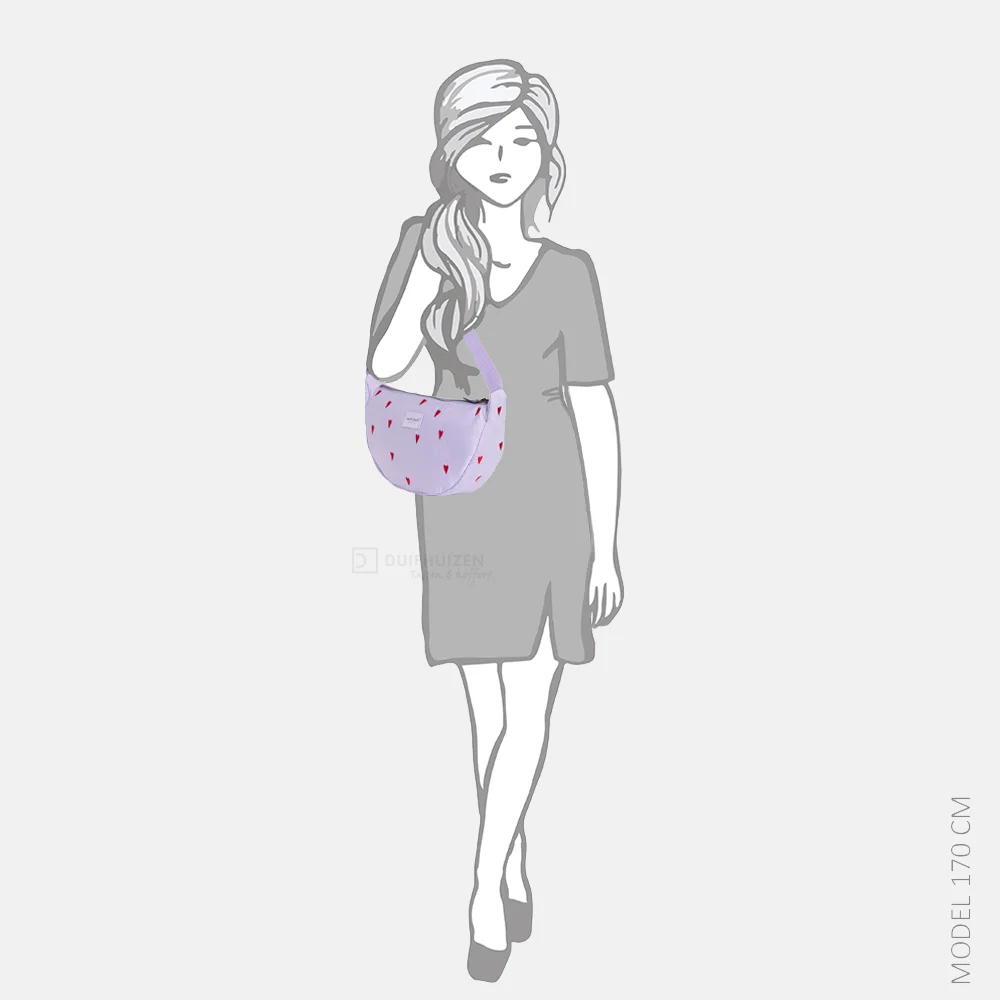 Studio Noos Puffy Adult Fanny Pack crossbody tas purple hearts bij Duifhuizen