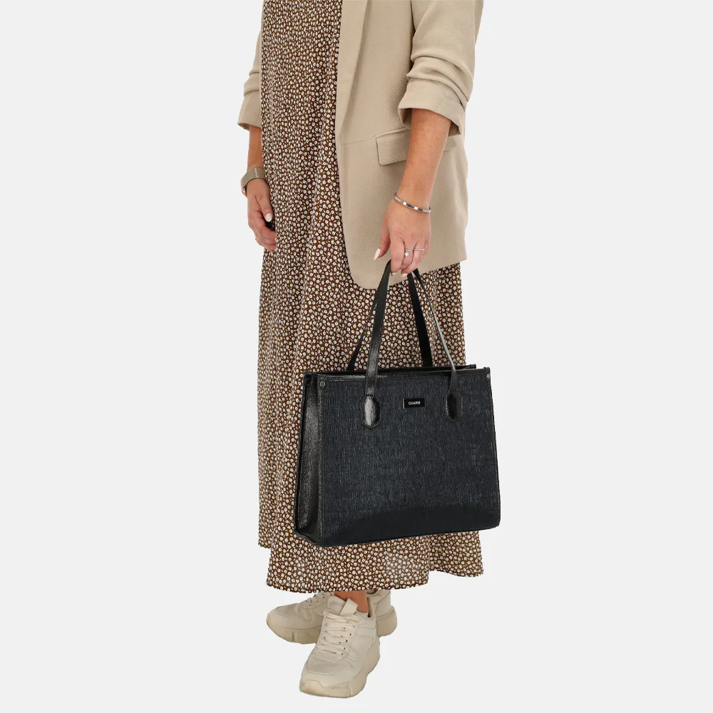 Charm London Kingsway shopper zwart bij Duifhuizen