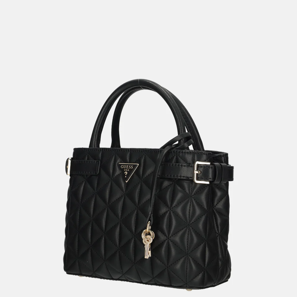 Guess Paisleigh satchel handtas S black bij Duifhuizen