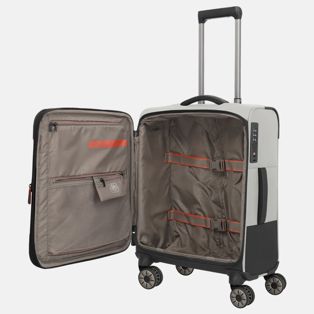 Travelite Crosslite 5.0 handbagage koffer 55 cm beige bij Duifhuizen