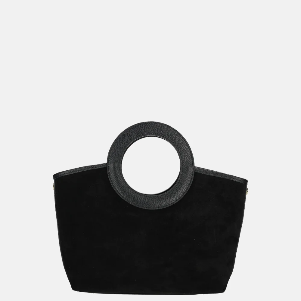 Charm London handtas suede zwart bij Duifhuizen