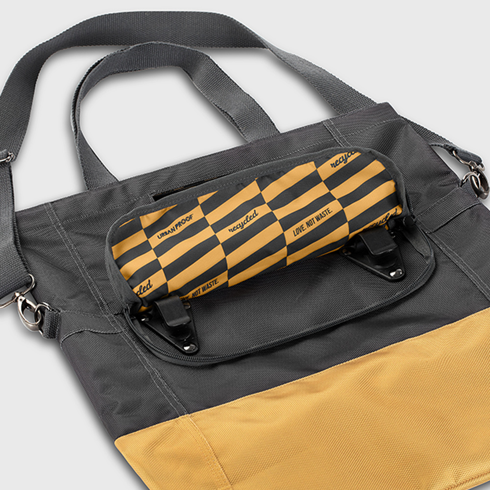 Urban Proof shopper/fietstas grey yellow bij Duifhuizen
