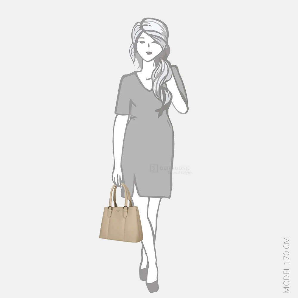 Flora & Co handtas beige bij Duifhuizen
