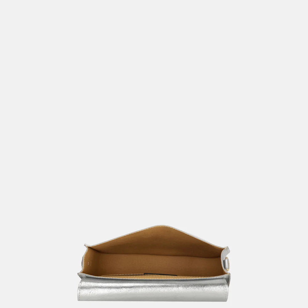 Charm London metallic crossbody tas zilver bij Duifhuizen