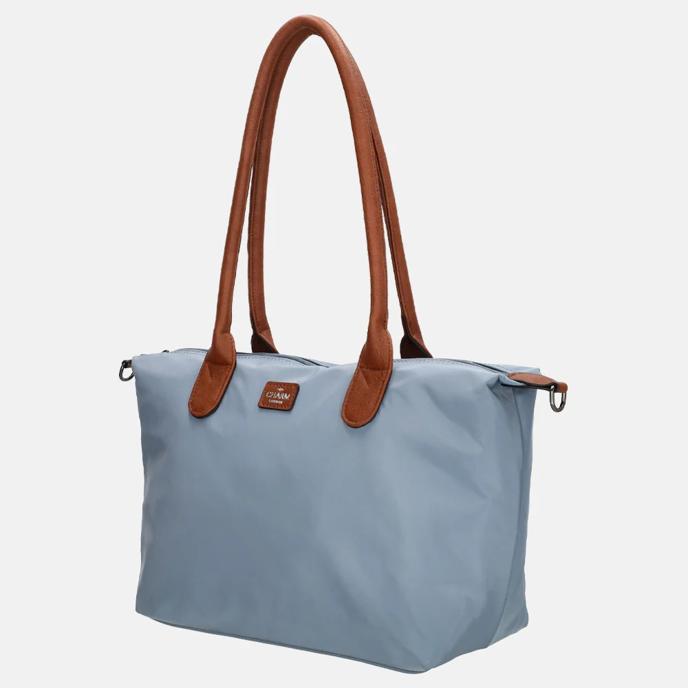 Charm London Buckingham shopper L staalblauw bij Duifhuizen