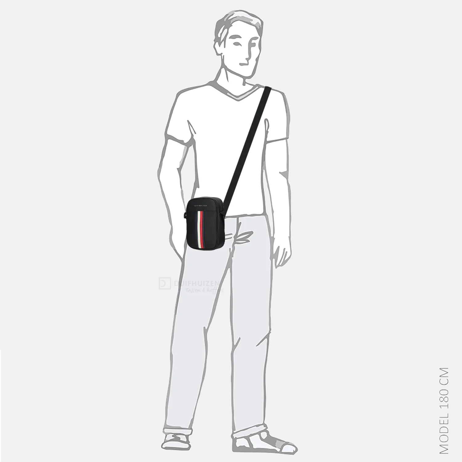 Tommy Hilfiger Metro reporter crossbody tas black bij Duifhuizen