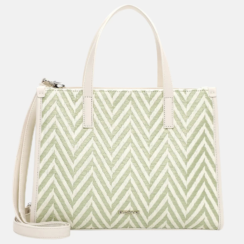 Emily & Noah Raffia handtas M pistachio