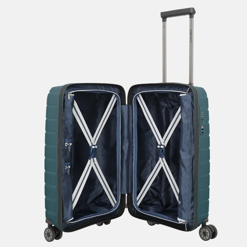 Travelite Air Base handbagage koffer slim 55 cm ice blue bij Duifhuizen