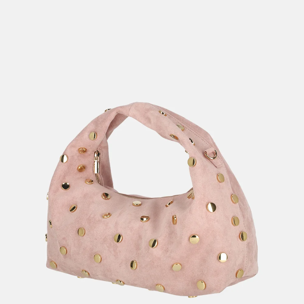 Flora & Co suedine buideltas studs rose bij Duifhuizen