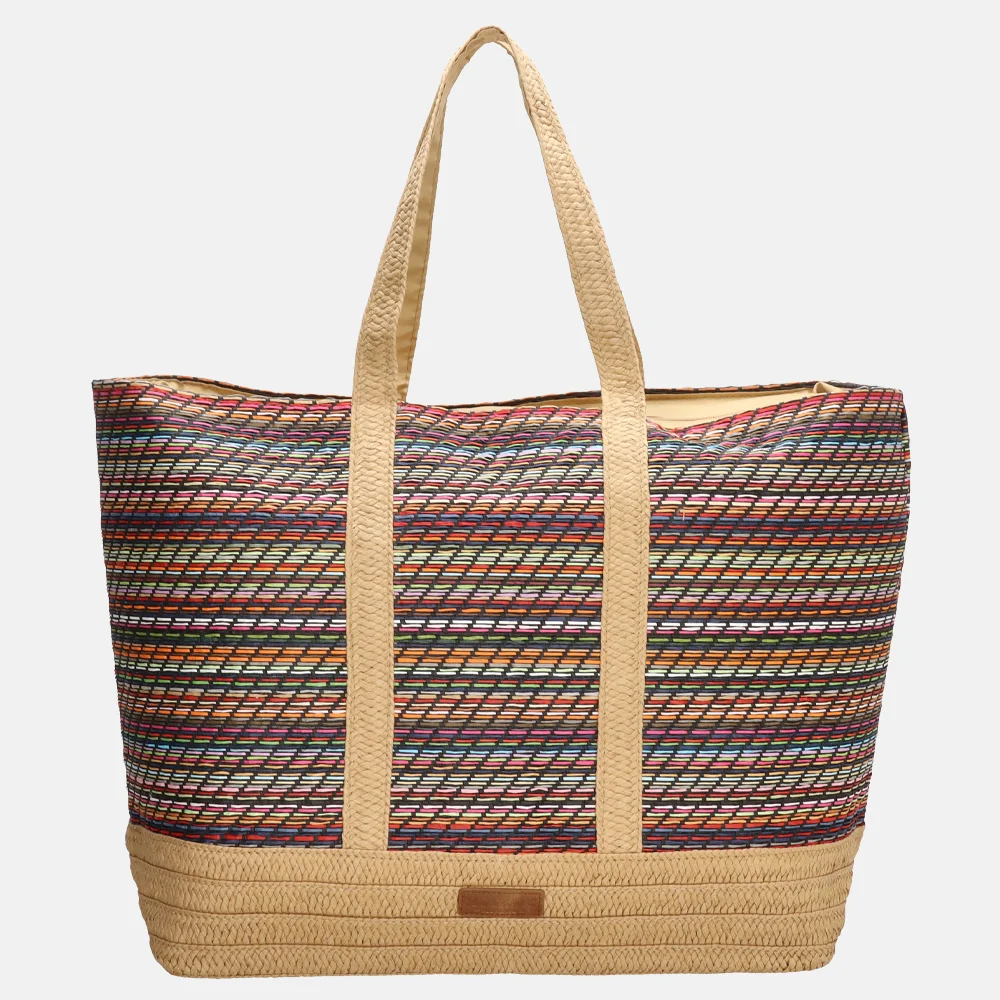 PE Florence strandtas multi zwart