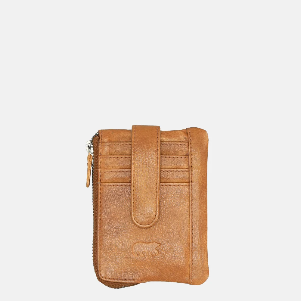 Bear Design sleuteletui met pasjesvakjes cognac