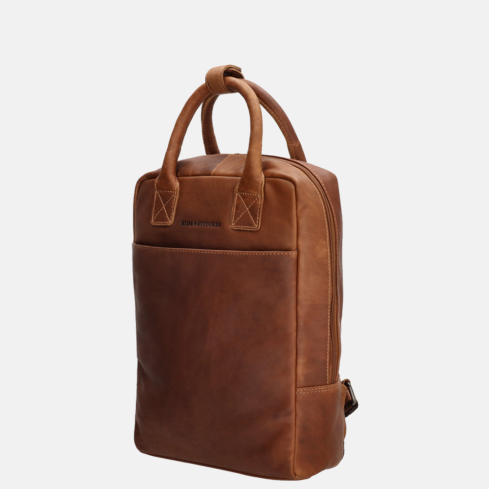 Hide & Stitches rugzak cognac bij Duifhuizen