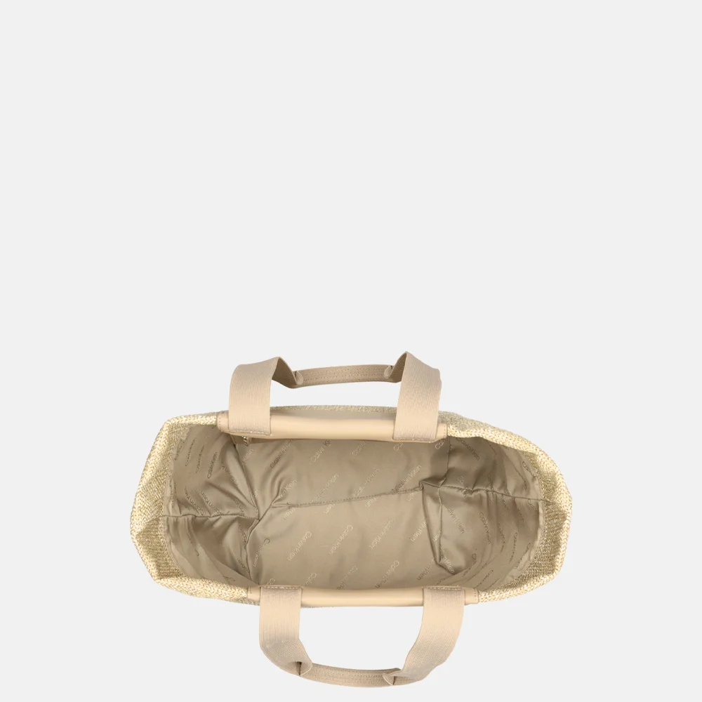Calvin Klein Raffia shopper M crockery bij Duifhuizen