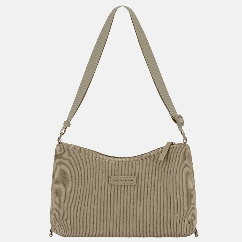 Kapten & Son Skara Corduroy crossbody tas small forest green