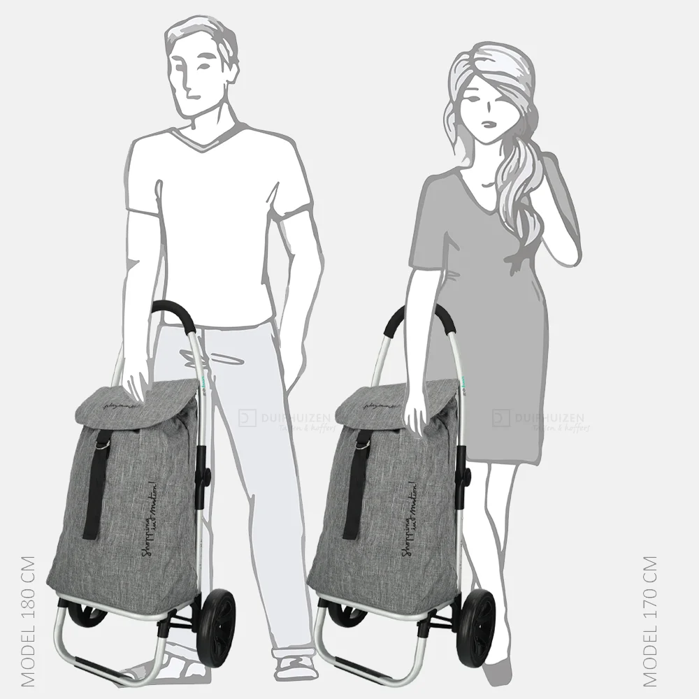 Playmarket Go Two compact boodschappentrolley textured bij Duifhuizen