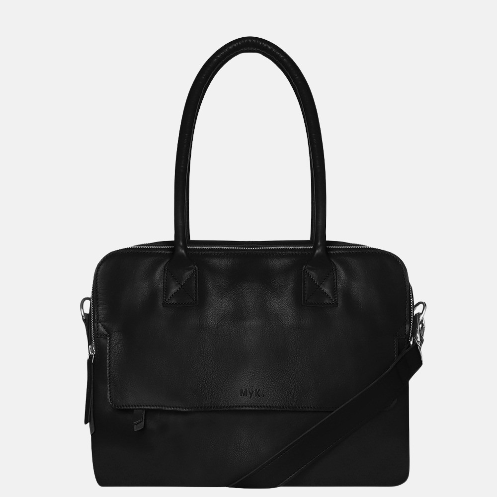 MyK Bag Focus laptoptas 13 inch black bij Duifhuizen