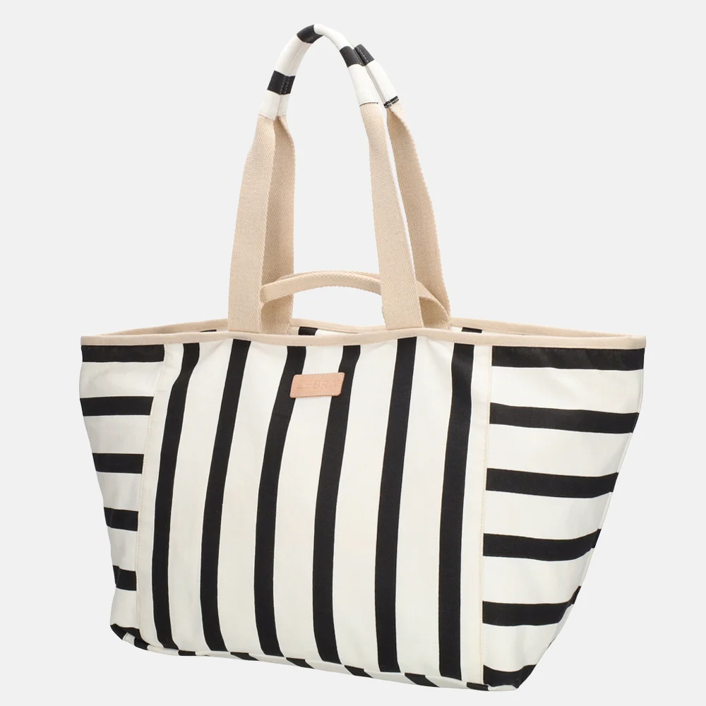 Zebra Trends strandtas zwart/wit bij Duifhuizen