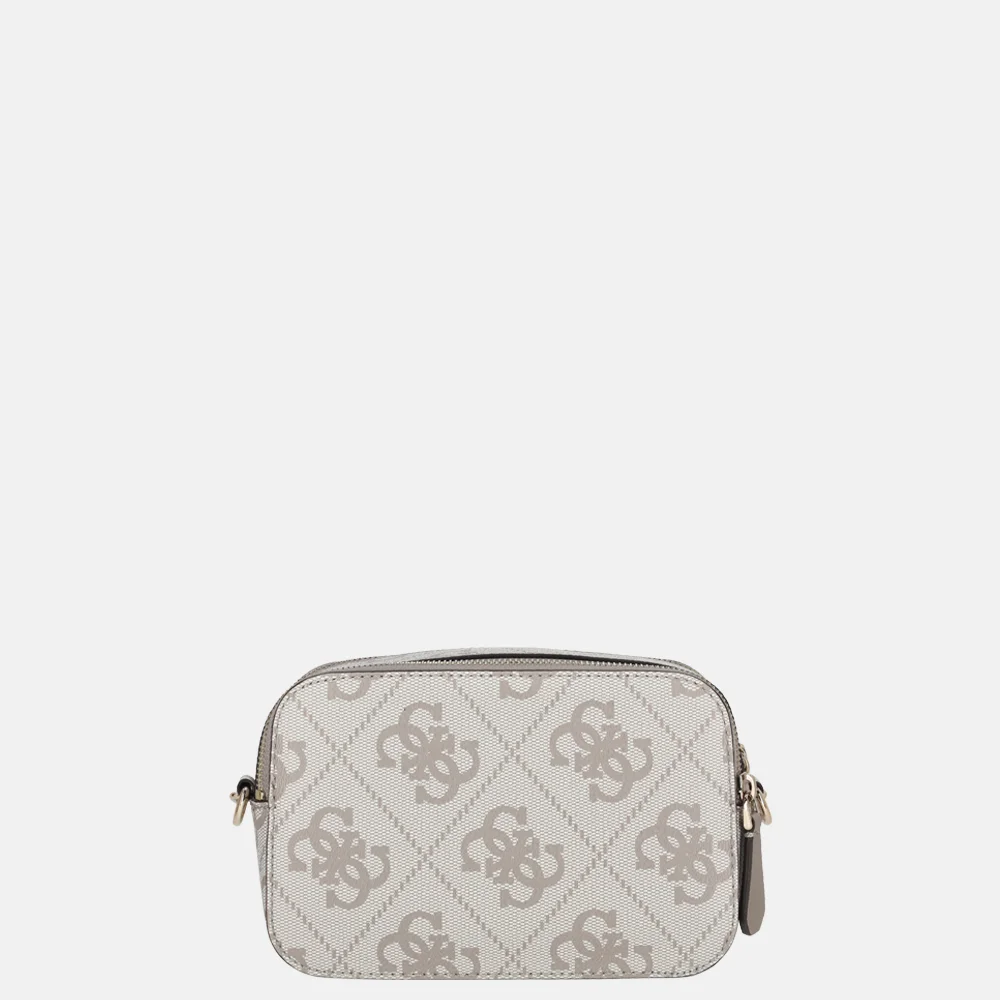 Guess Noelle II crossbody tas dark taupe logo bij Duifhuizen