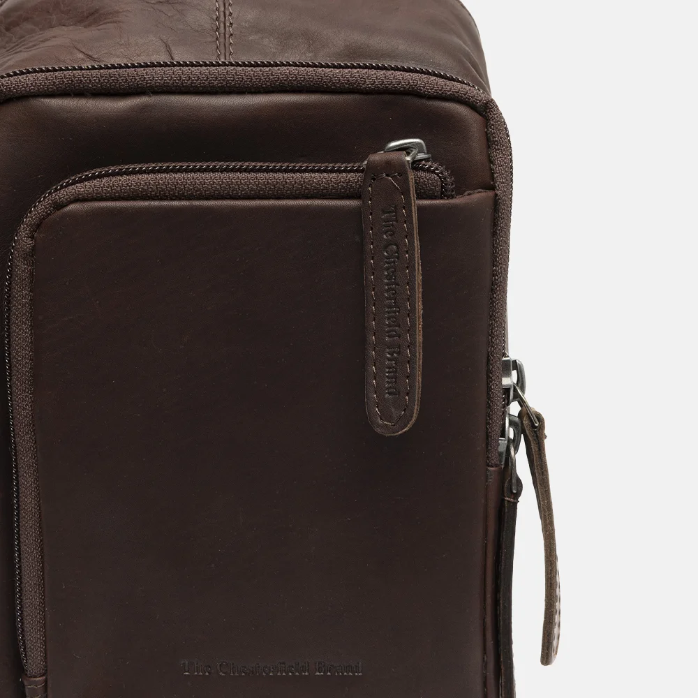 Chesterfield Riga crossbody tas brown bij Duifhuizen
