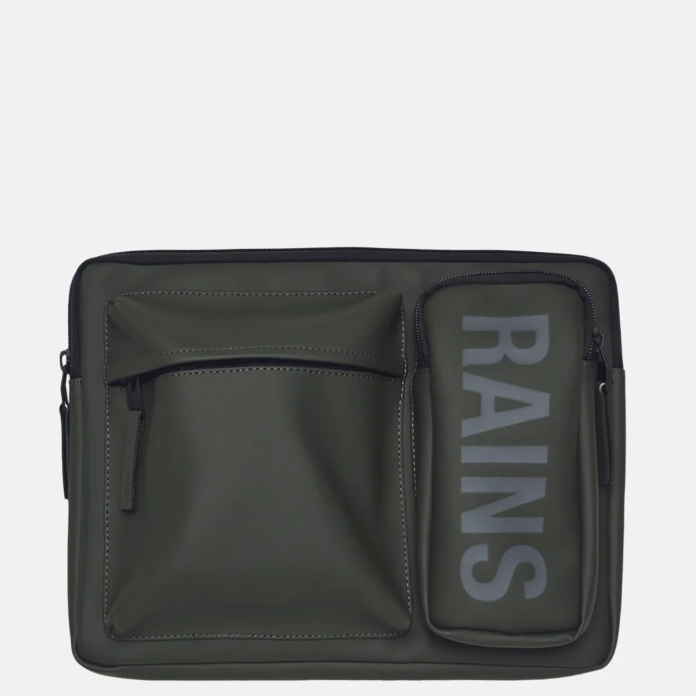 Rains Texel laptophoes 14 inch green  bij Duifhuizen
