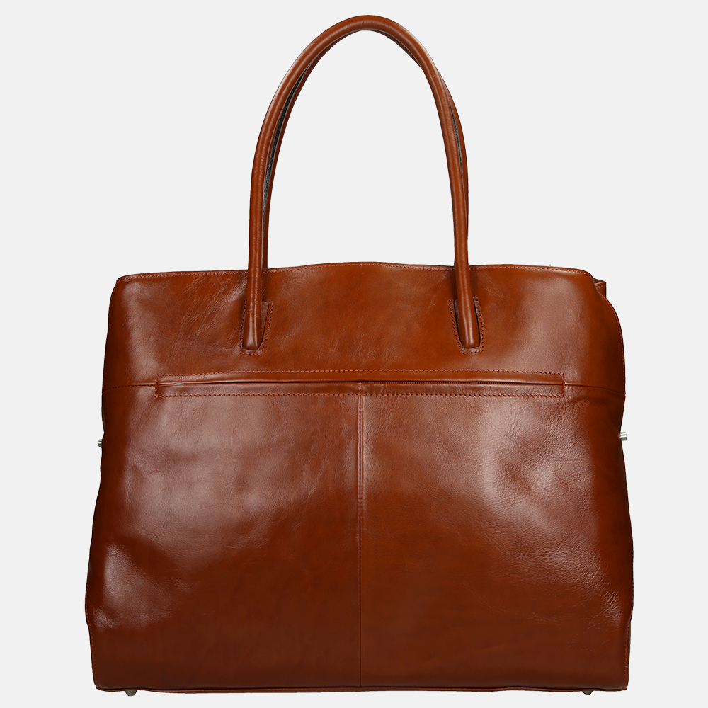 Claudio Ferrici Classico shopper 13.3 inch cuoio bij Duifhuizen