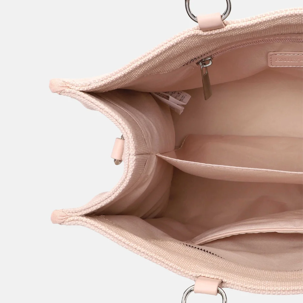 Emily & Noah Joelle summer vibes handtas canvas bambo light rose bij Duifhuizen